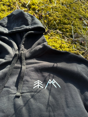 Mtn/Tree Black Hoodie (Unisex)