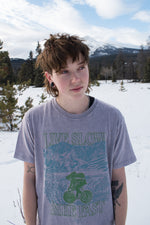 Live Slow Bike Fast Mineral Wash Orchid Tee