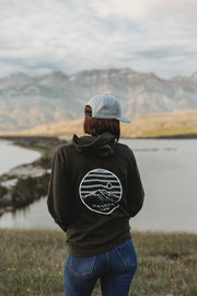Pyramid Patch Hoodie in Forest Green (Unisex Fit)